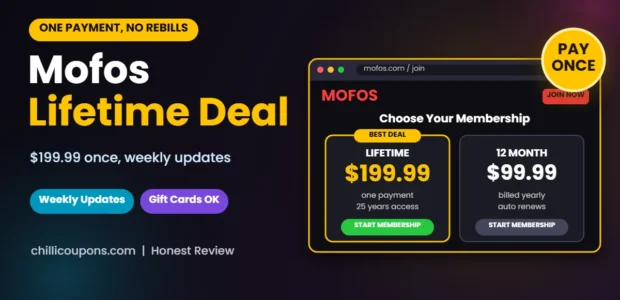 Mofos Lifetime Deal 2026 header showing the one payment lifetime membership price