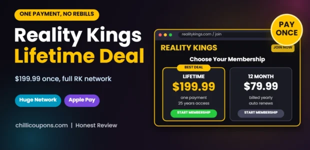 Reality Kings Lifetime Deal 2026 header showing the one payment lifetime membership price